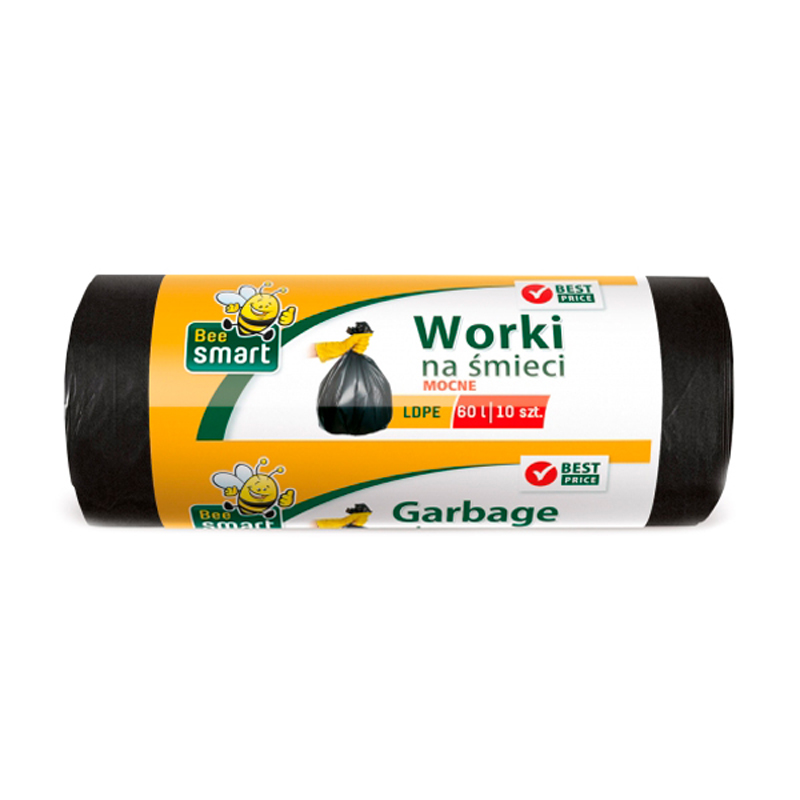 Пакети для сміття Paclan Bee Smart Bin Liner із затяжками, 60 л, 10 шт
